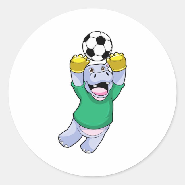 Sticker Rond Hippo à Soccer Sports (Devant)