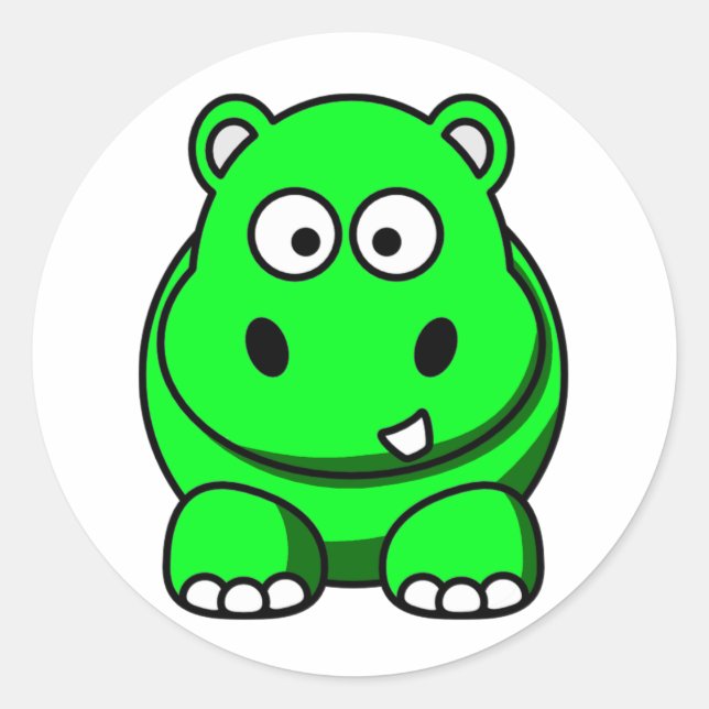 Sticker Rond Hippo Green (Devant)