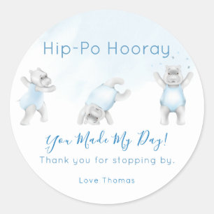 Sticker Rond Hippo Hooray Somersault Merci