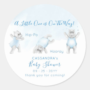 Sticker Rond Hippo Somersault bébé garçon douche