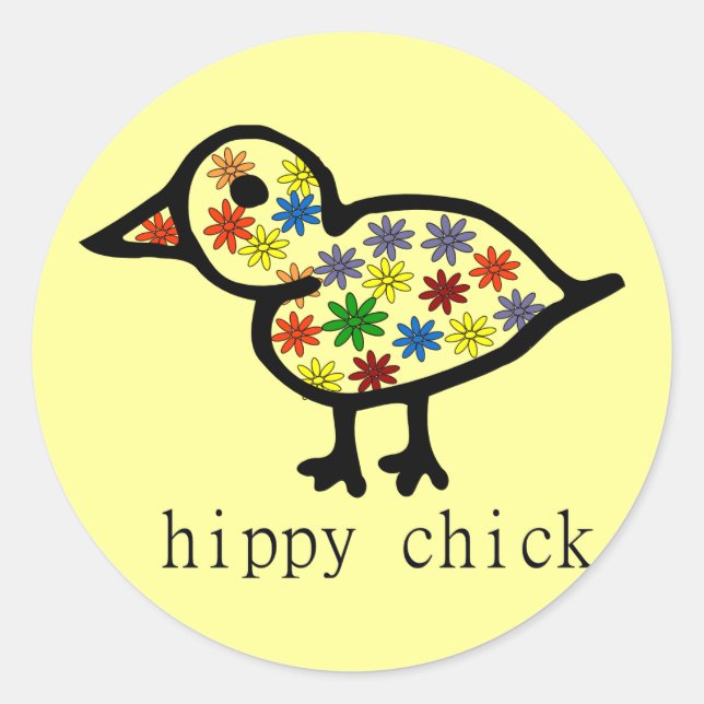 Sticker Rond Hippy Chick (Devant)