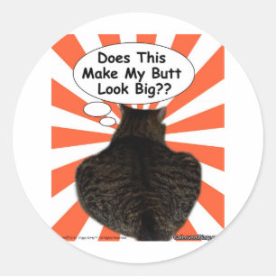 Sticker Rond Hippy Kitty Est-Ce Que Ça Fait De Mon Beurre Un Gr