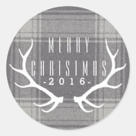 Sticker Rond Hipster Antlers | Noël