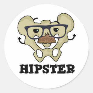 Sticker Rond Hipster Funny Hip Bone Anatomie Pun