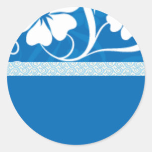 Sticker Rond hisbiscus bleu