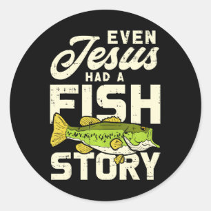 Sticker Rond Histoire de Jésus Poisson Pêcheur Dieu Christ Pêch