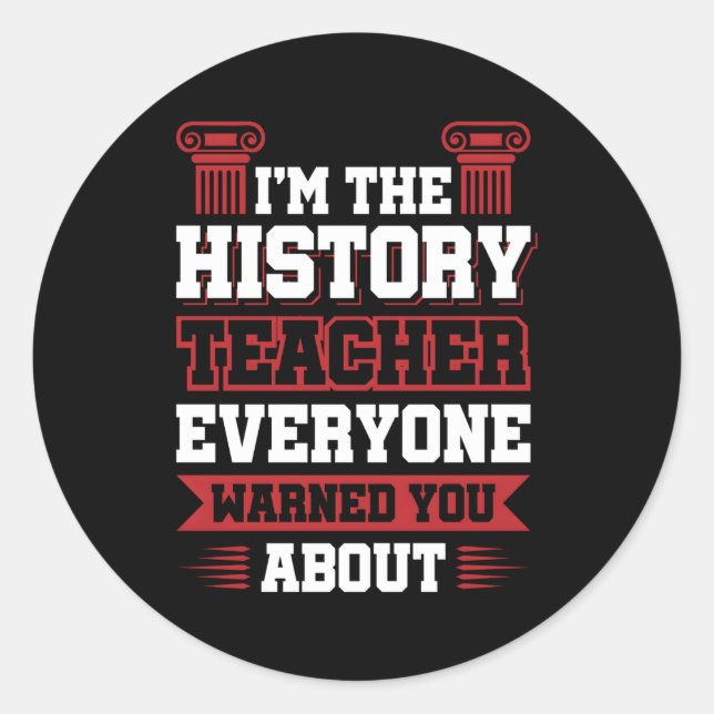Sticker Rond Histoire Enseignant Études sociales (Devant)