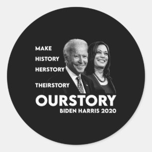 Sticker Rond Histoire Kamala Harris Et Joe Biden 2020