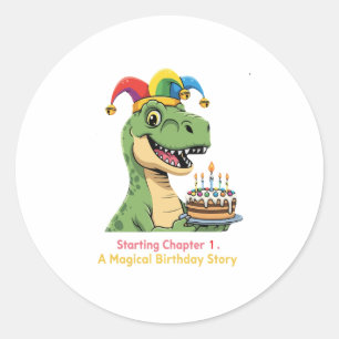 Sticker Rond Histoire Magique du Premier Anniversaire du Joli D