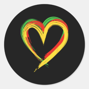 Sticker Rond Histoire noire Coeur africain Afro Histoire noire
