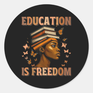 Sticker Rond Histoire noire L'éducation des enseignants est lib