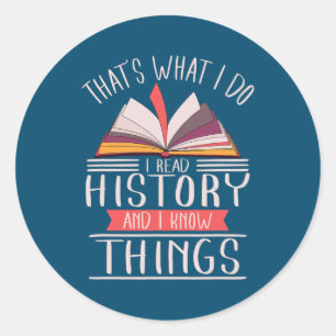 Sticker Rond Historien de l'enseignant Historien Nerd