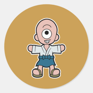 Sticker Rond Hitotsume-kozo, les Cyclops japonais Yokai