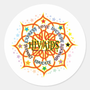 Sticker Rond HIV/SIDA Lotus