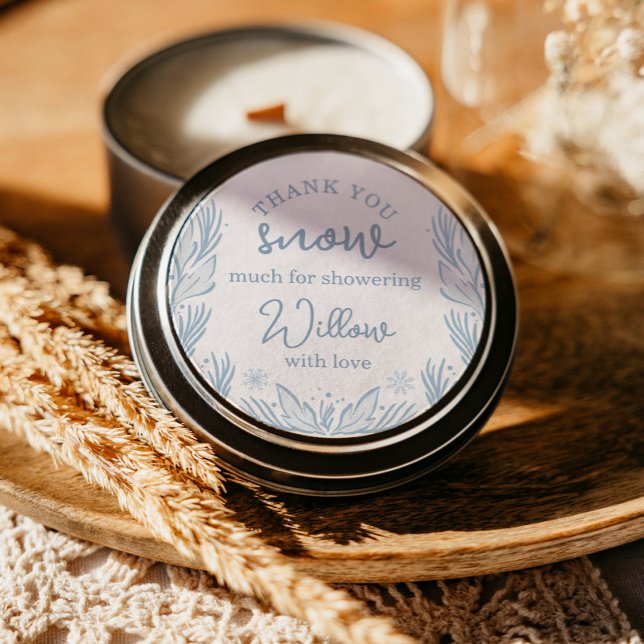 Sticker Rond Hiver Frost Flocon de neige Baby shower bébé Il fa (Créateur téléchargé)