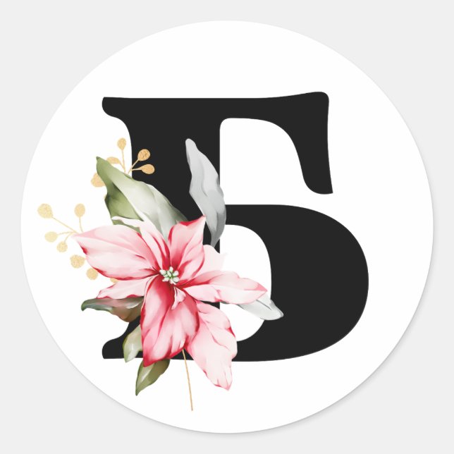 Sticker Rond hiver MONOGRAM Bulgare alphabet cyrillique Classe (Devant)