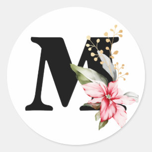Sticker Rond hiver MONOGRAMME alphabet cyrillique bulgare  Clas