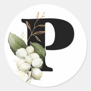 Sticker Rond hiver MONOGRAMME alphabet cyrillique bulgare  Clas