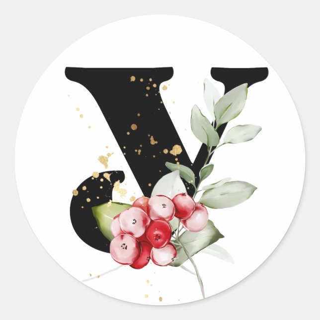 Sticker Rond hiver MONOGRAMME alphabet cyrillique bulgare  Clas (Devant)