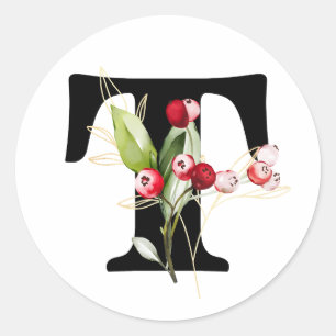 Sticker Rond hiver MONOGRAMME alphabet cyrillique bulgare  Clas