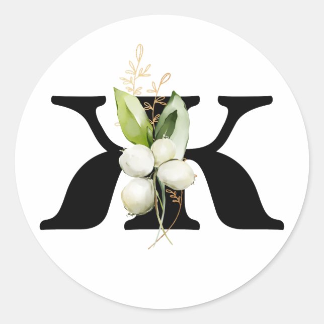Sticker Rond hiver MONOGRAMME alphabet cyrillique bulgare Class (Devant)