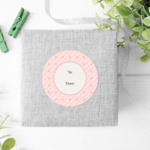 Sticker Rond hiver Poinsettia Pink Green Pastel Noël