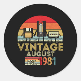 Sticker Rond HNE 1981 Août Vintage 40e anniversaire