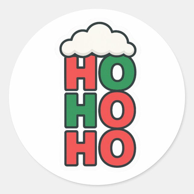 Sticker Rond Ho Ho Ho (Devant)