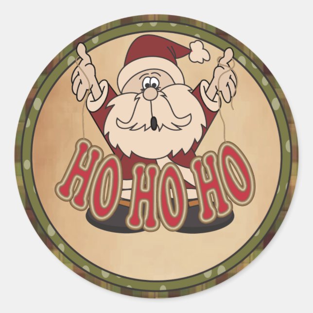 Sticker Rond Ho Ho Ho Holiday Santa Claus (Devant)