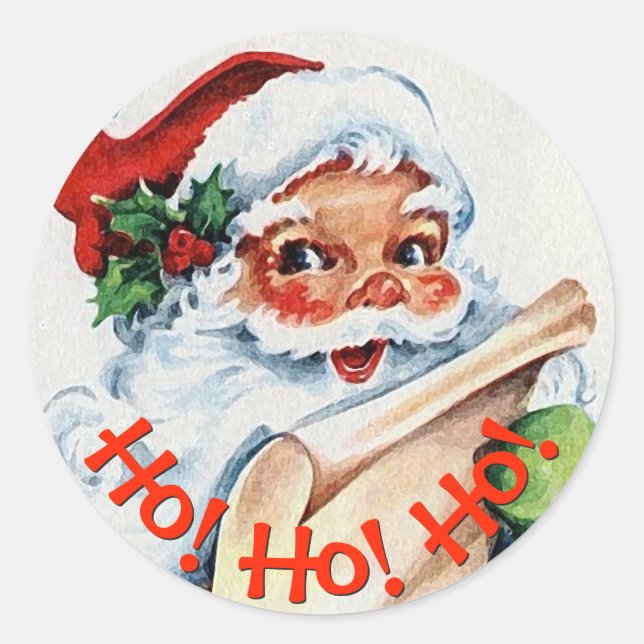 Sticker Rond Ho ! Ho ! Ho ! Noël du Père Noël (Devant)