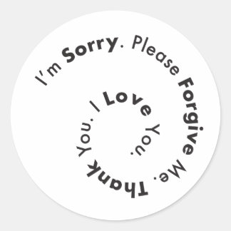 Sticker Rond Ho’Oponopono Mantra Prière Sentences gratitude