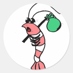 Sticker Rond Hobo de crevettes