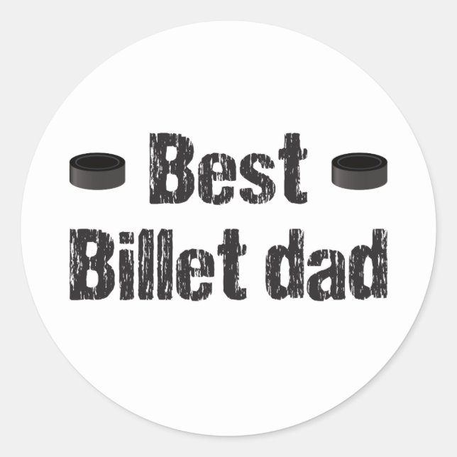 Sticker Rond Hockey Best Billet Papa (Devant)