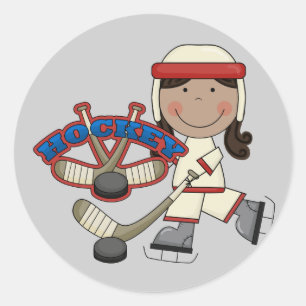 Sticker Rond HOCKEY - Chemises et cadeaux de filles afro-améric