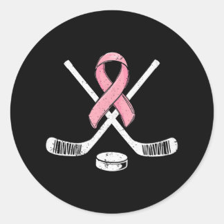 Sticker Rond Hockey rose Ruban Brebis Sensibilisation au cancer
