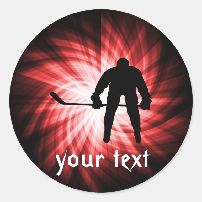 Sticker Rond Hockey rouge (Devant)
