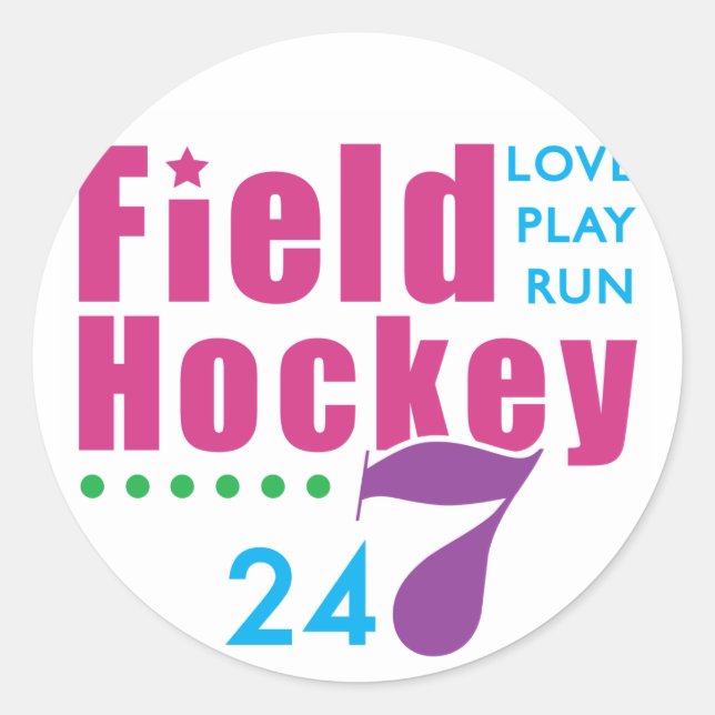 Sticker Rond Hockey sur gazon 24/7 (Devant)