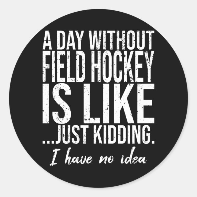 Sticker Rond Hockey sur gazon, cadeau sportif amusant (Devant)