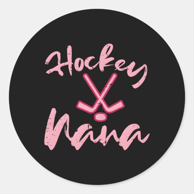 Sticker Rond Hockey sur glace Nana Fête des mères Grand-mère Mi (Devant)