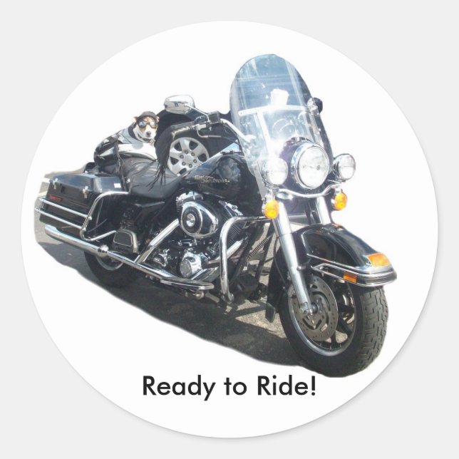 Sticker Rond Hog Dog - Prêt à faire du tour ! (Devant)
