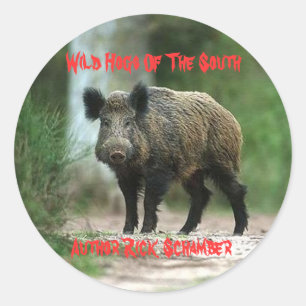 Sticker Rond Hogs Sauvages Du Sud, Auteur R...