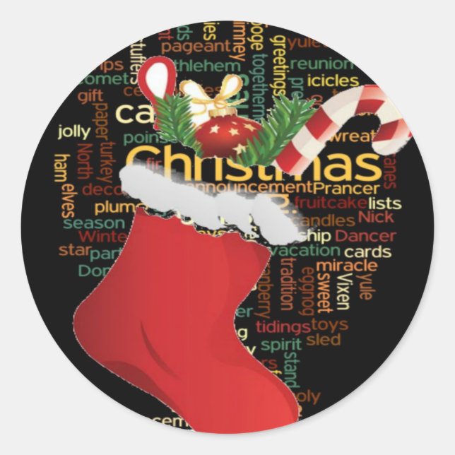 Sticker Rond HoHo ! Merry Christmas TOXITS et Happy New Year (Devant)