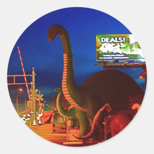Sticker Rond Holbrook Dinosaures-Rte 66