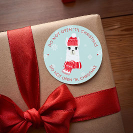 Sticker Rond Holiday Alpaca - Ajouter votre propre texte Noël