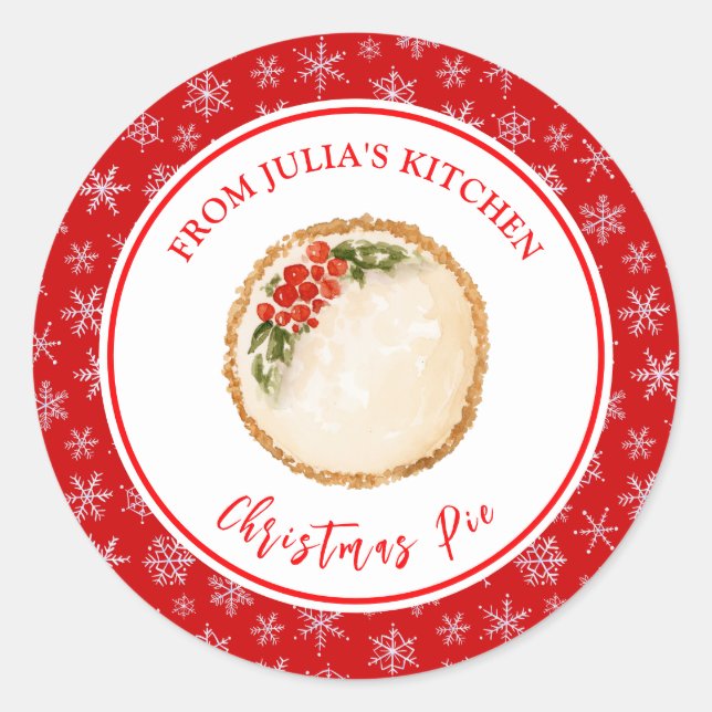 Sticker Rond Holiday Baking Christmas Pie (Devant)
