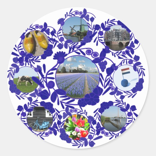 Sticker Rond Holland Delft Blue DelSoftware (Devant)