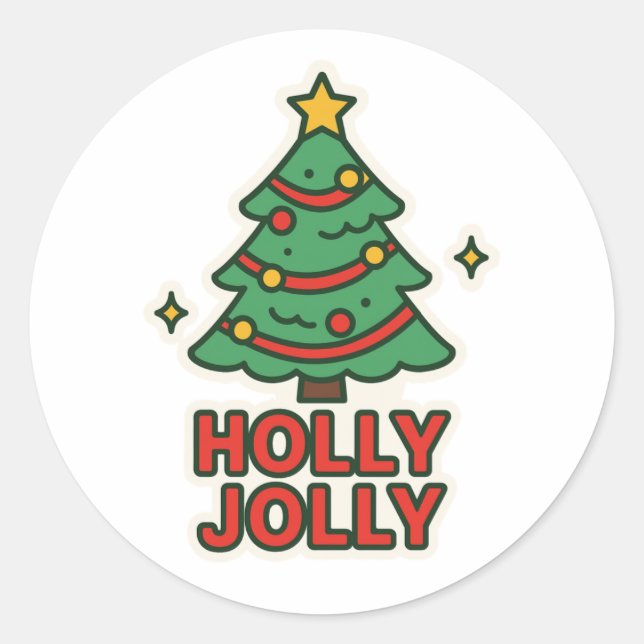 Sticker Rond Holly Jolly (Devant)