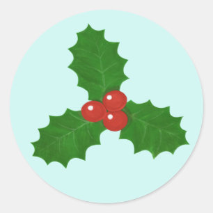 Sticker Rond Holly Leaf