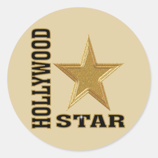 Sticker Rond Hollywood Star (Devant)