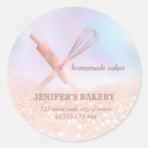 Sticker Rond Holographe à galets roulants & whisky chef boulang